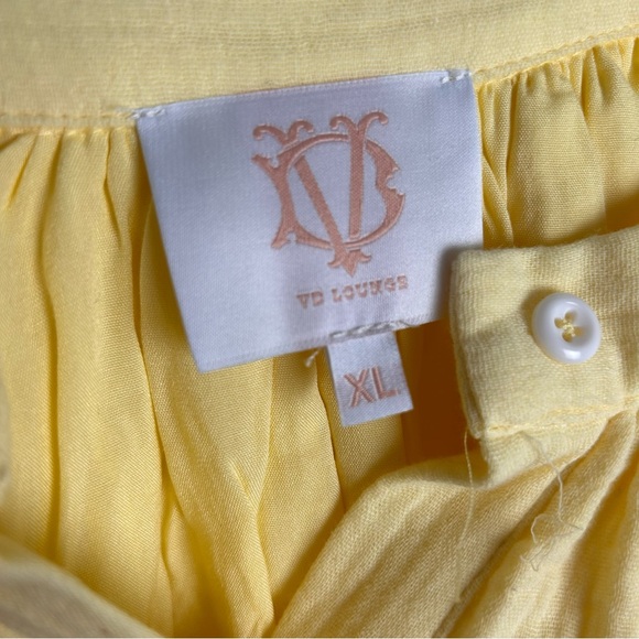 Victoria Dunn Loungewear Butter Yellow Button Front Dress POCKETS! NWOT SZXL - Picture 4 of 6